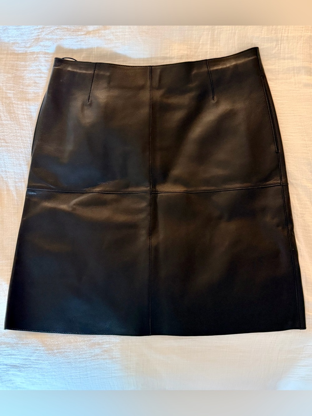 NWT TOTEME Paneled Black Lamb Leather Skirt US Size 8 (EUR40) $2,240 Never Worn